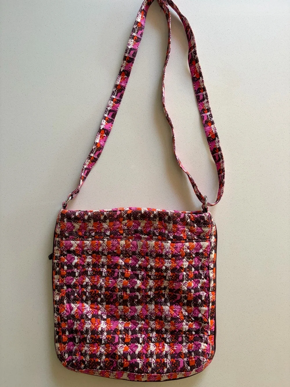 Vera Bradley Quilted Crossbody in Pink, Purple & Orange Floral